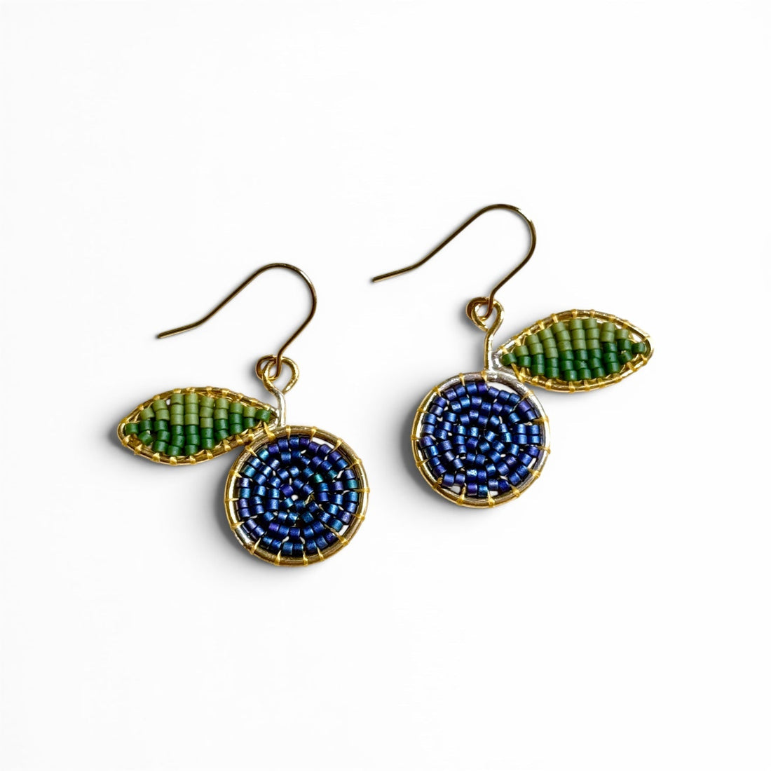 Blueberry Beaded Earrings