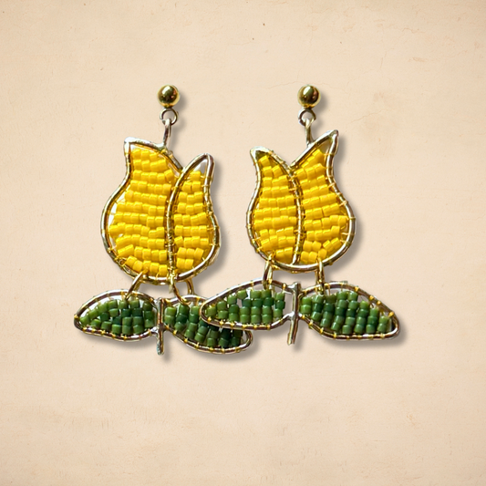 Beaded Tulip Earrings