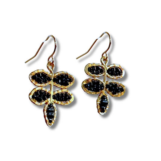 Mini Beaded Leaves Earrings