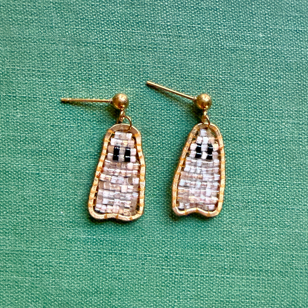 Mini Beaded Ghost Earrings