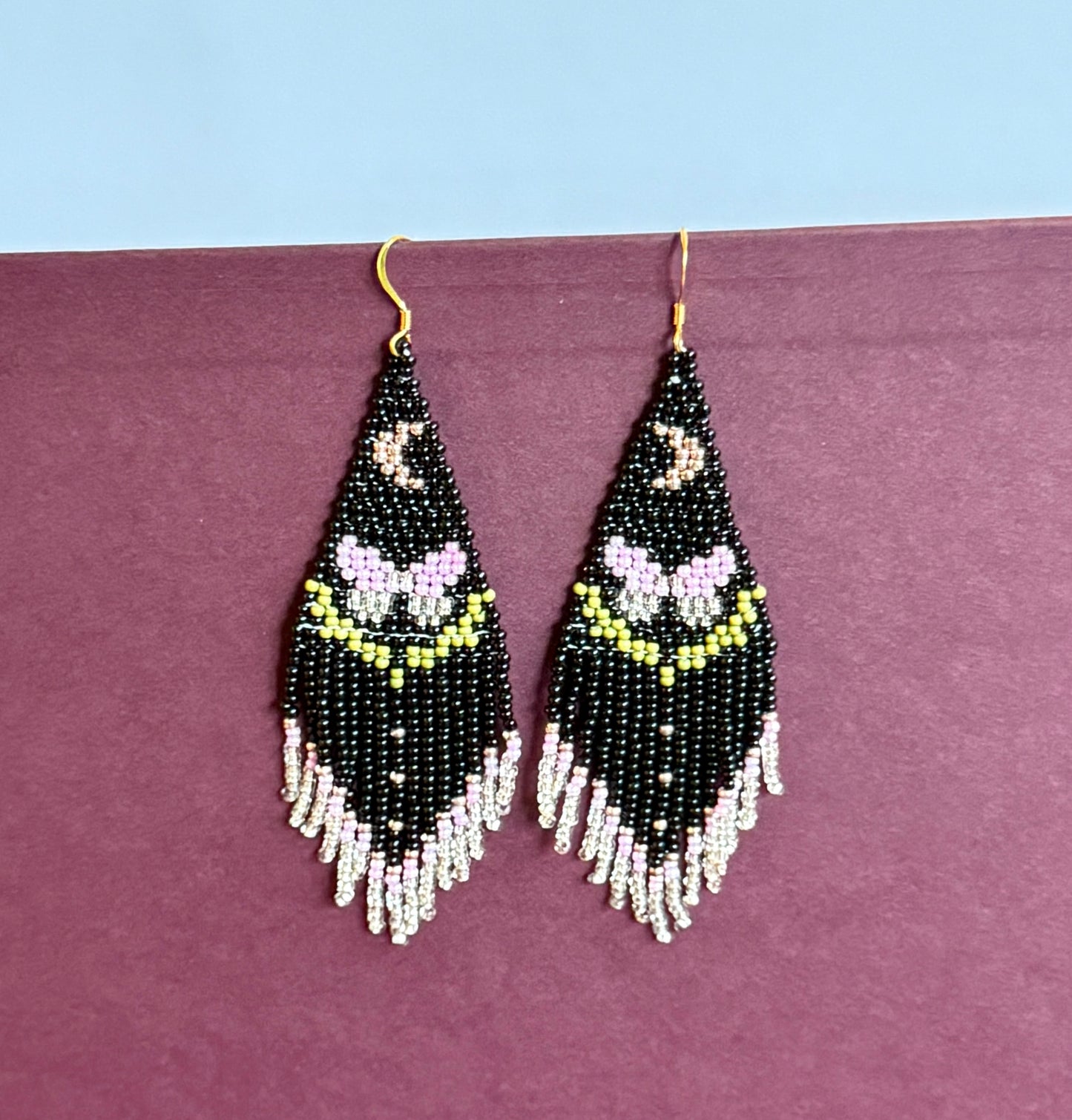 Moth Beaded Earrings