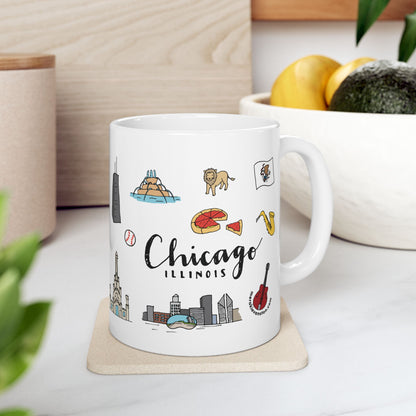 Chicago Doodles 11oz Ceramic Mug