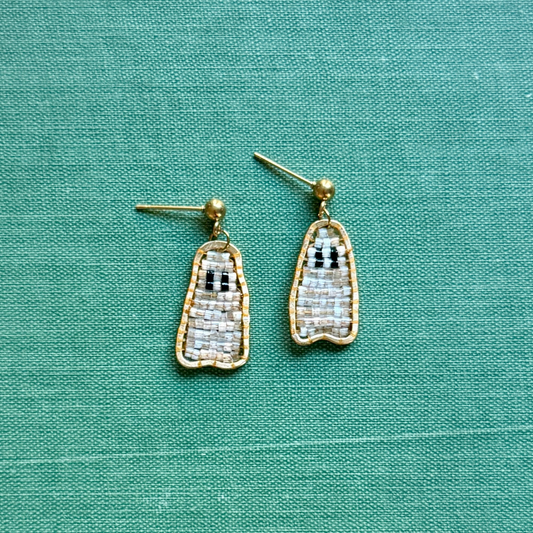Mini Beaded Ghost Earrings