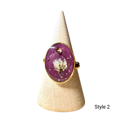 Dried Flower Adjustable Ring