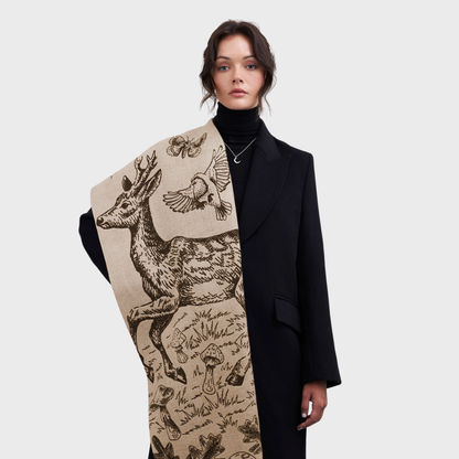 Woodland Taupe Jacquard Double Sided Scarf