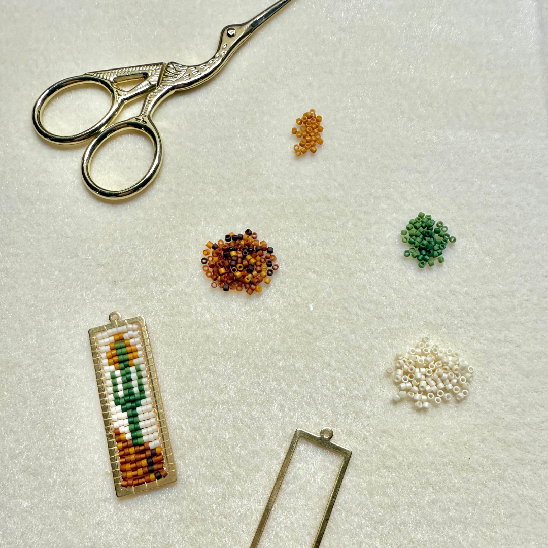 Beaded Desert Landscape Earrings