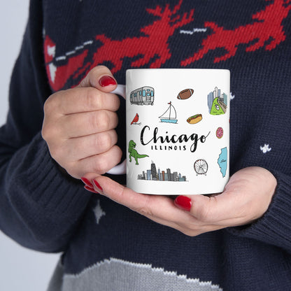 Chicago Doodles 11oz Ceramic Mug