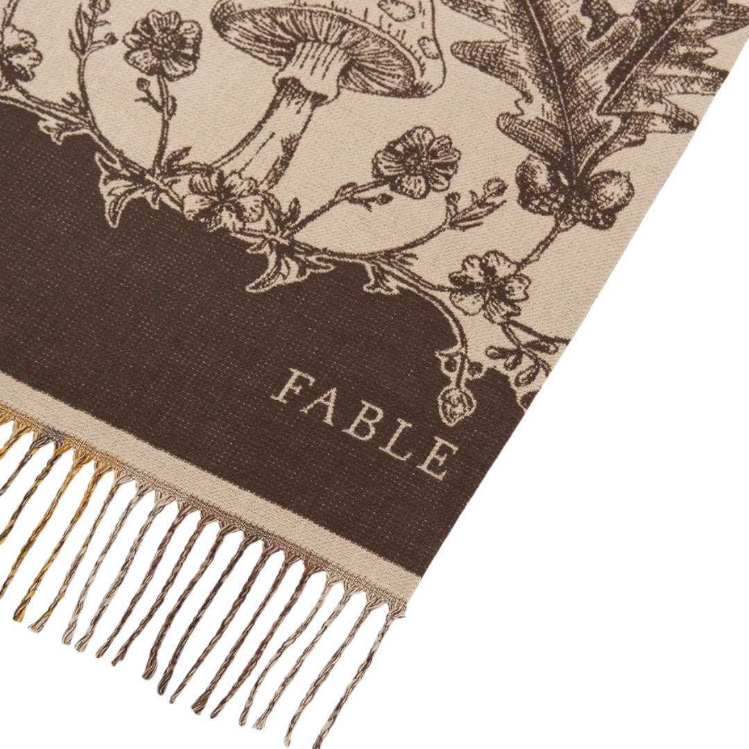 Woodland Taupe Jacquard Double Sided Scarf