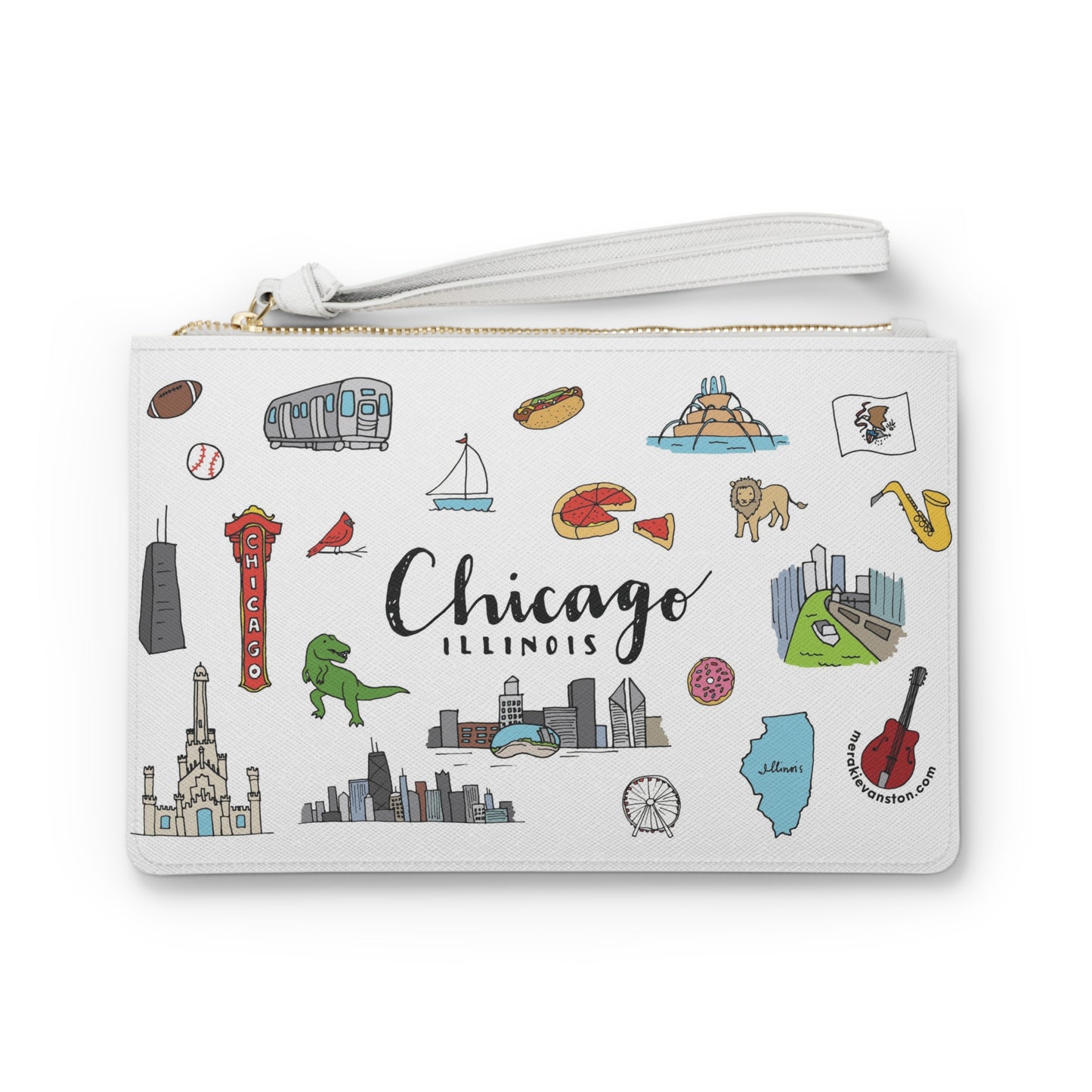 Chicago Doodles Clutch Bag