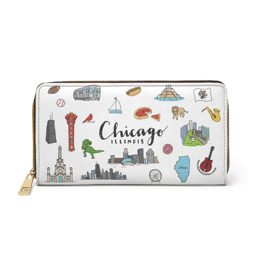 Chicago Doodles Zipper Wallet