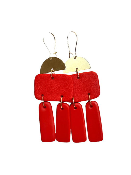 elegant bright red earrings