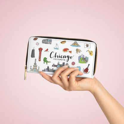 Chicago Doodles Zipper Wallet