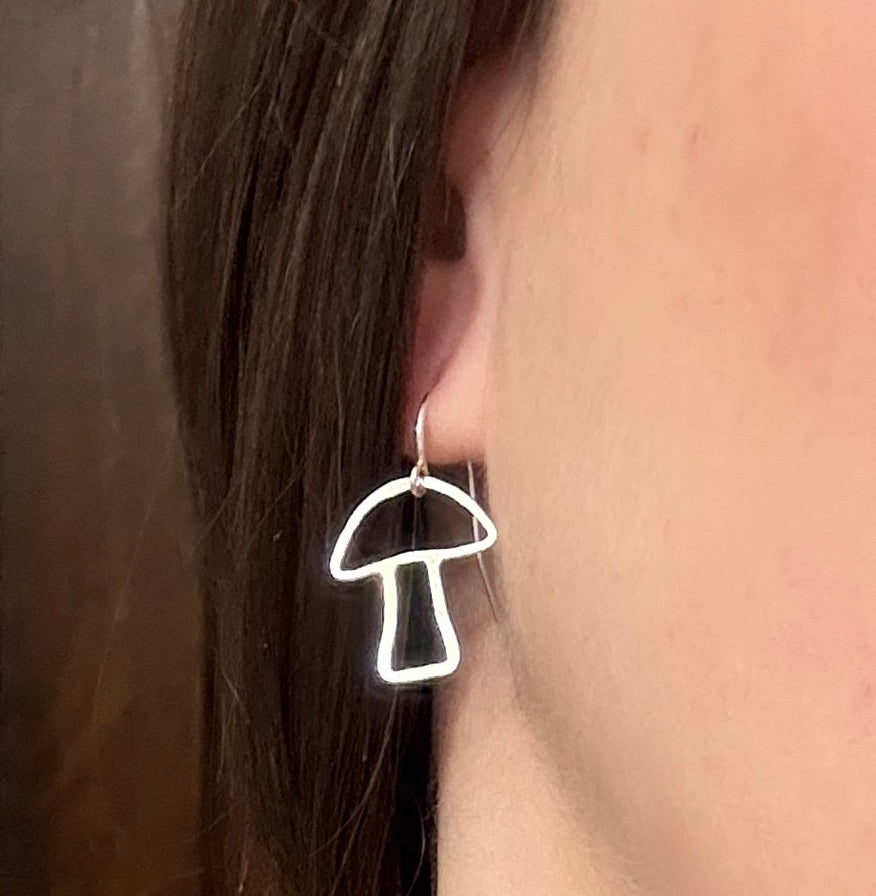 Mushroom Earrings - Sterling Silver