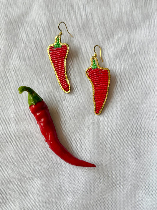 Beaded Smut Pepper Earrings