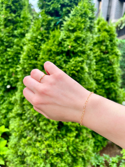 White Cubic Zirconia Stackable Ring - Gold Filled