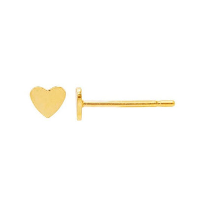 Tiny Heart Post Earrings - 14K Gold