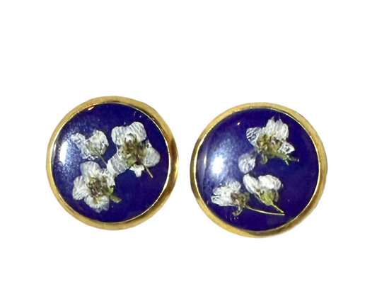 Dried Pressed Flowers Studs