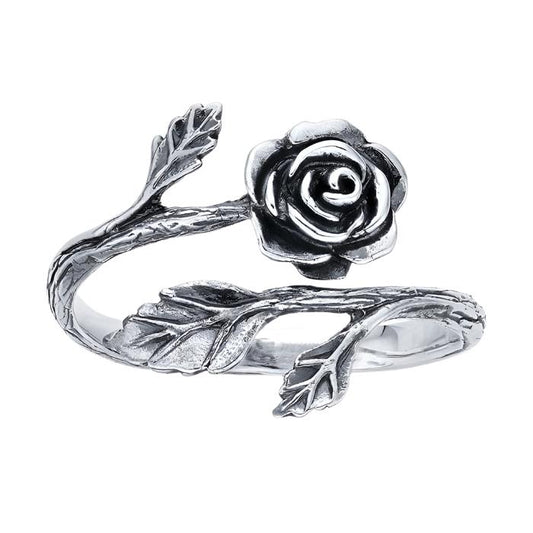 Rose Bypass Ring - Sterling Silver