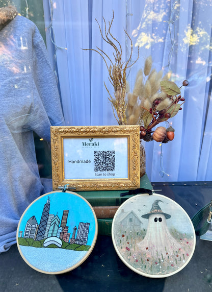Chicago Skyline - MADE TO ORDER - Hand Embroidered