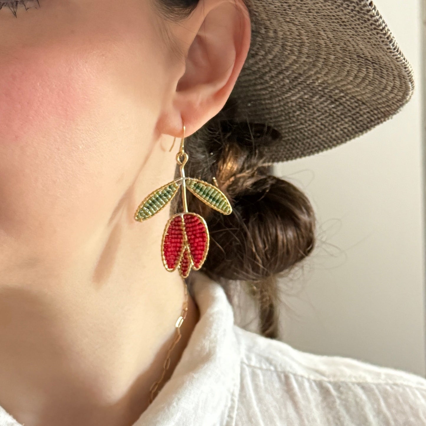 Tulip Beaded Earrings