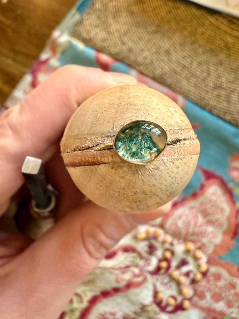 Moss Agate Ring - Gold Filled