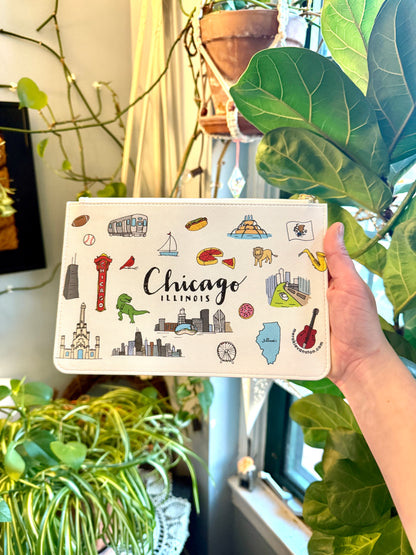 Chicago Doodles Clutch Bag
