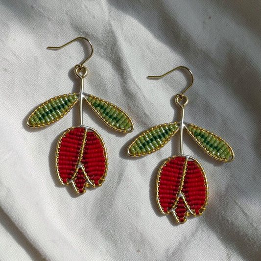 Tulip Beaded Earrings