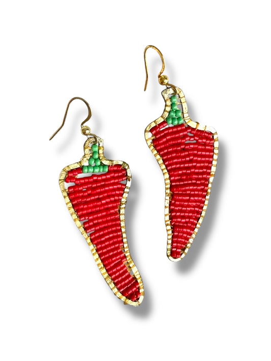 Beaded Smut Pepper Earrings
