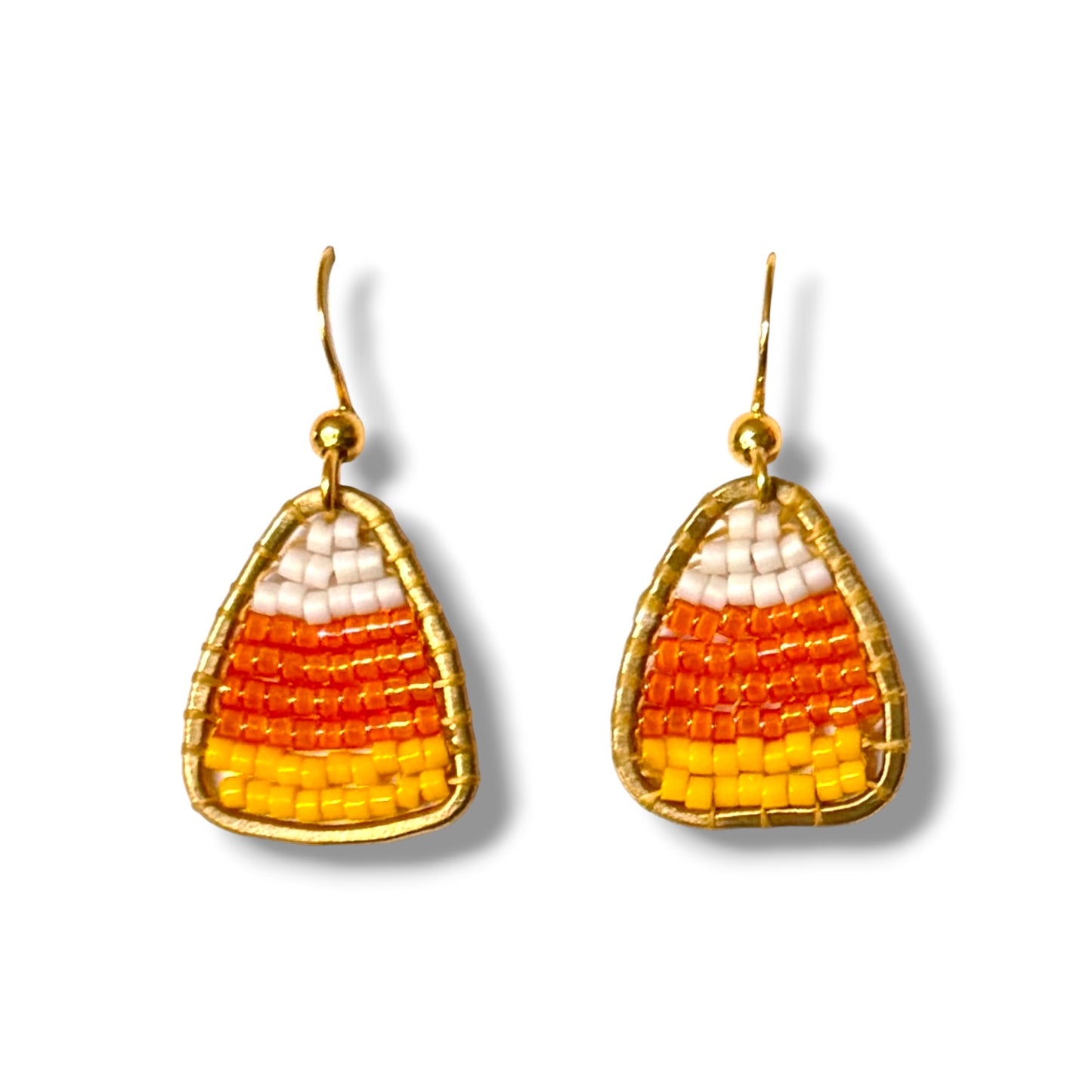 Beaded Candy Corn Earrings