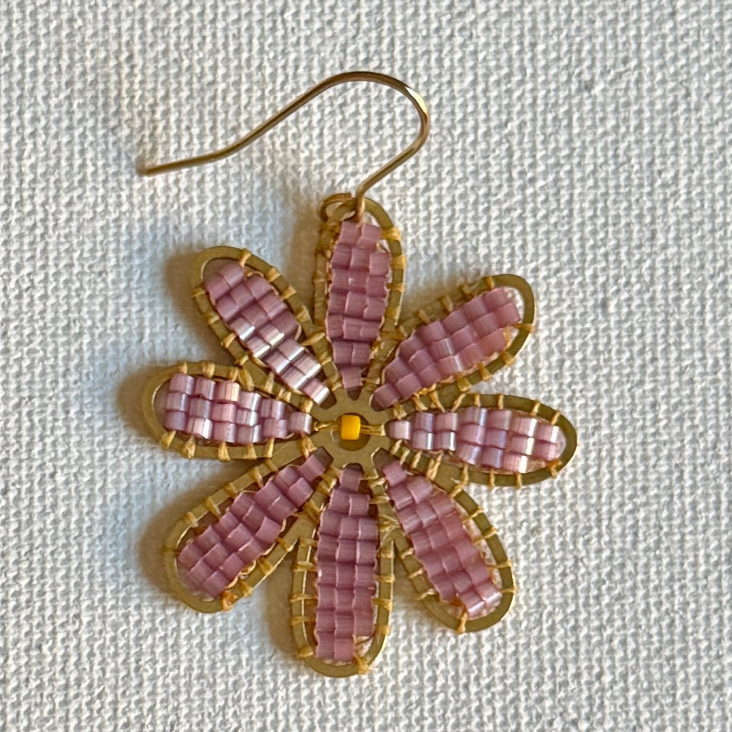 Pink Blossom Beaded Earrings