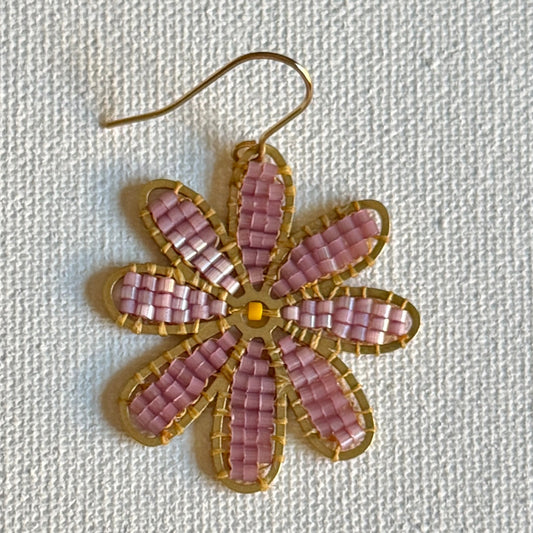Pink Blossom Beaded Earrings