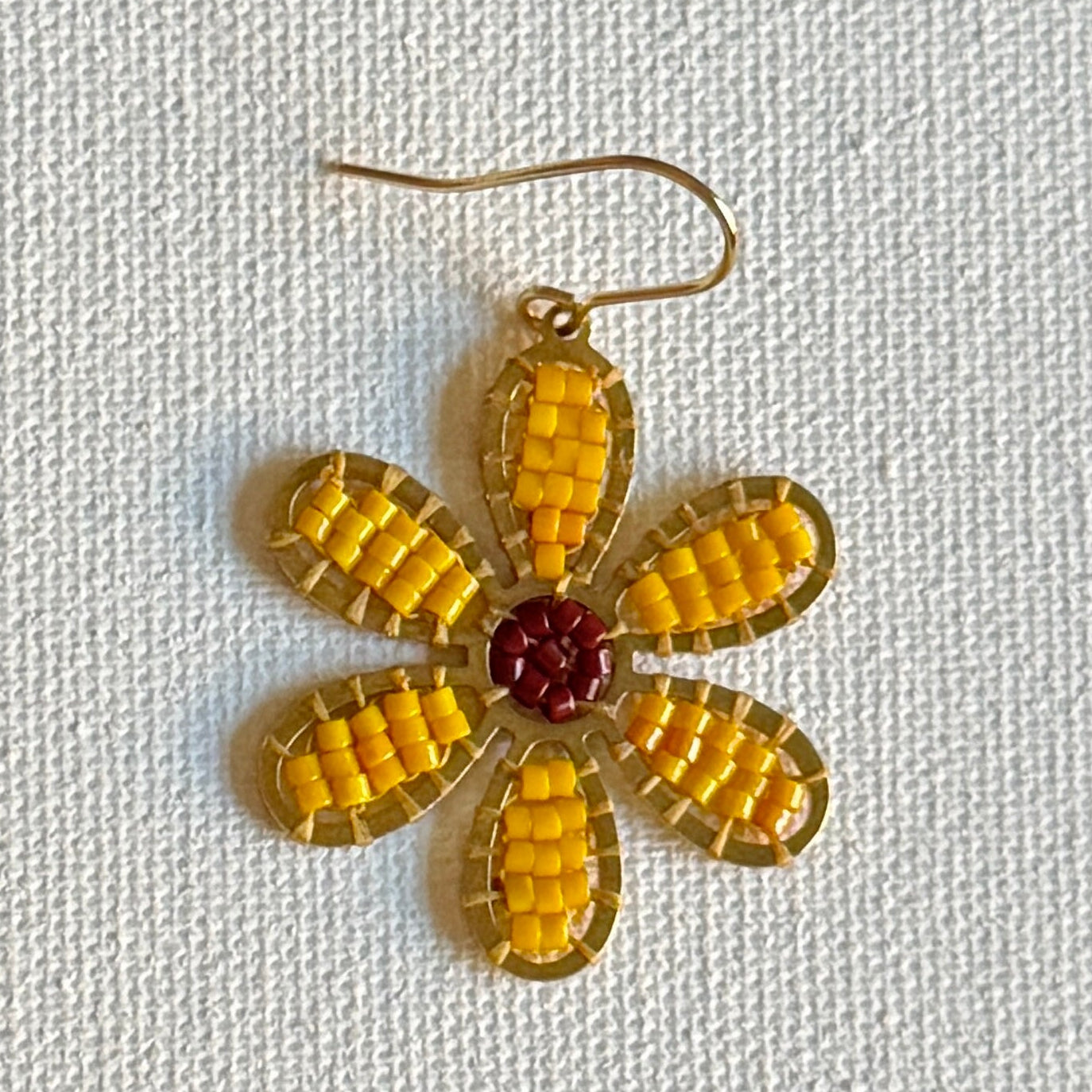 Sunflower Beaded Earrings