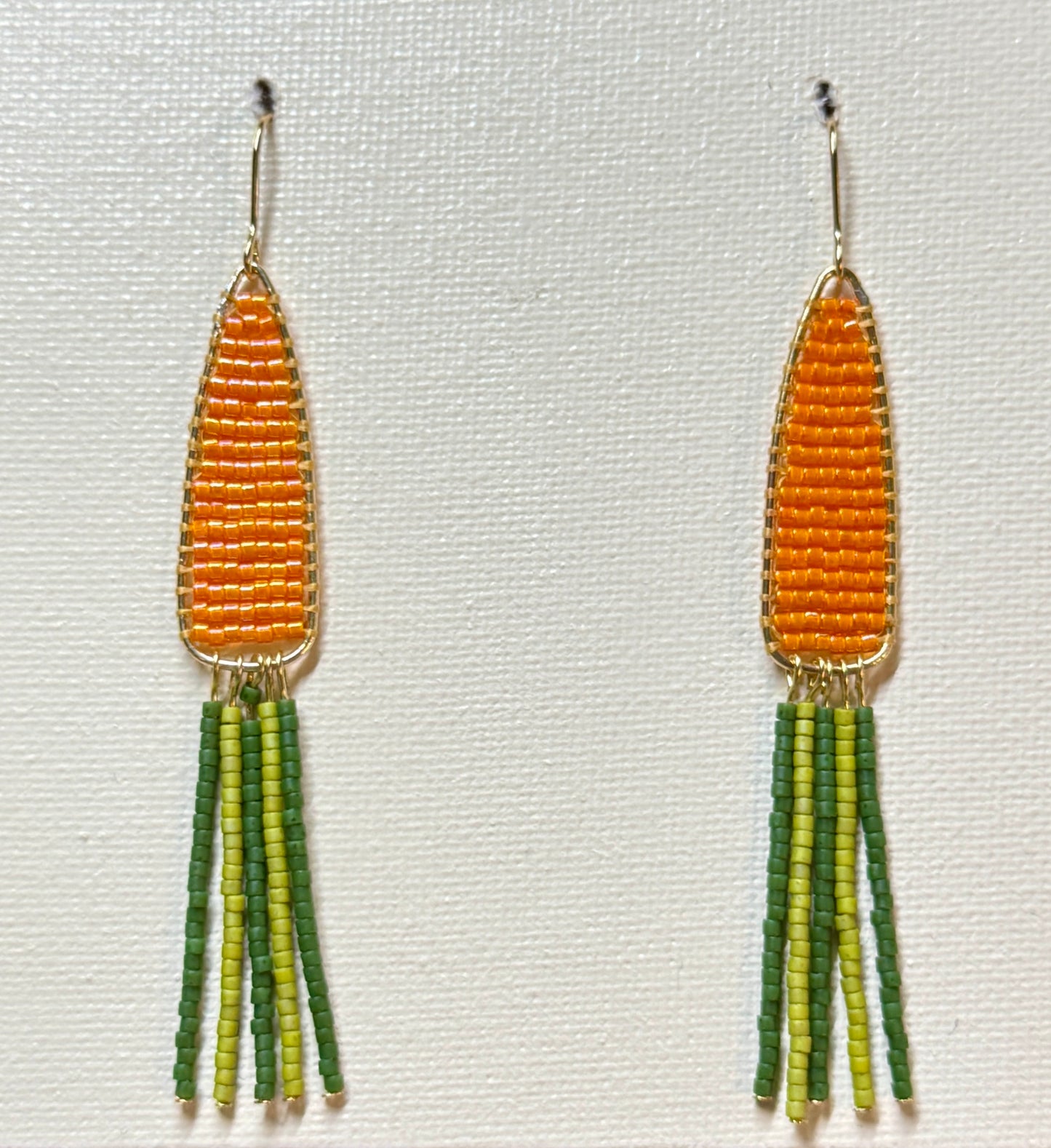 Carrot Beaded Earrings