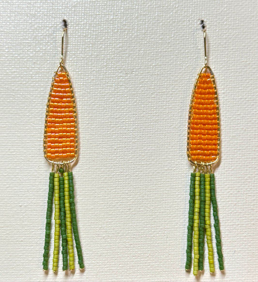 Carrot Beaded Earrings