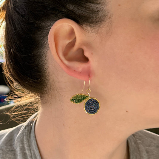 Blueberry Beaded Earrings