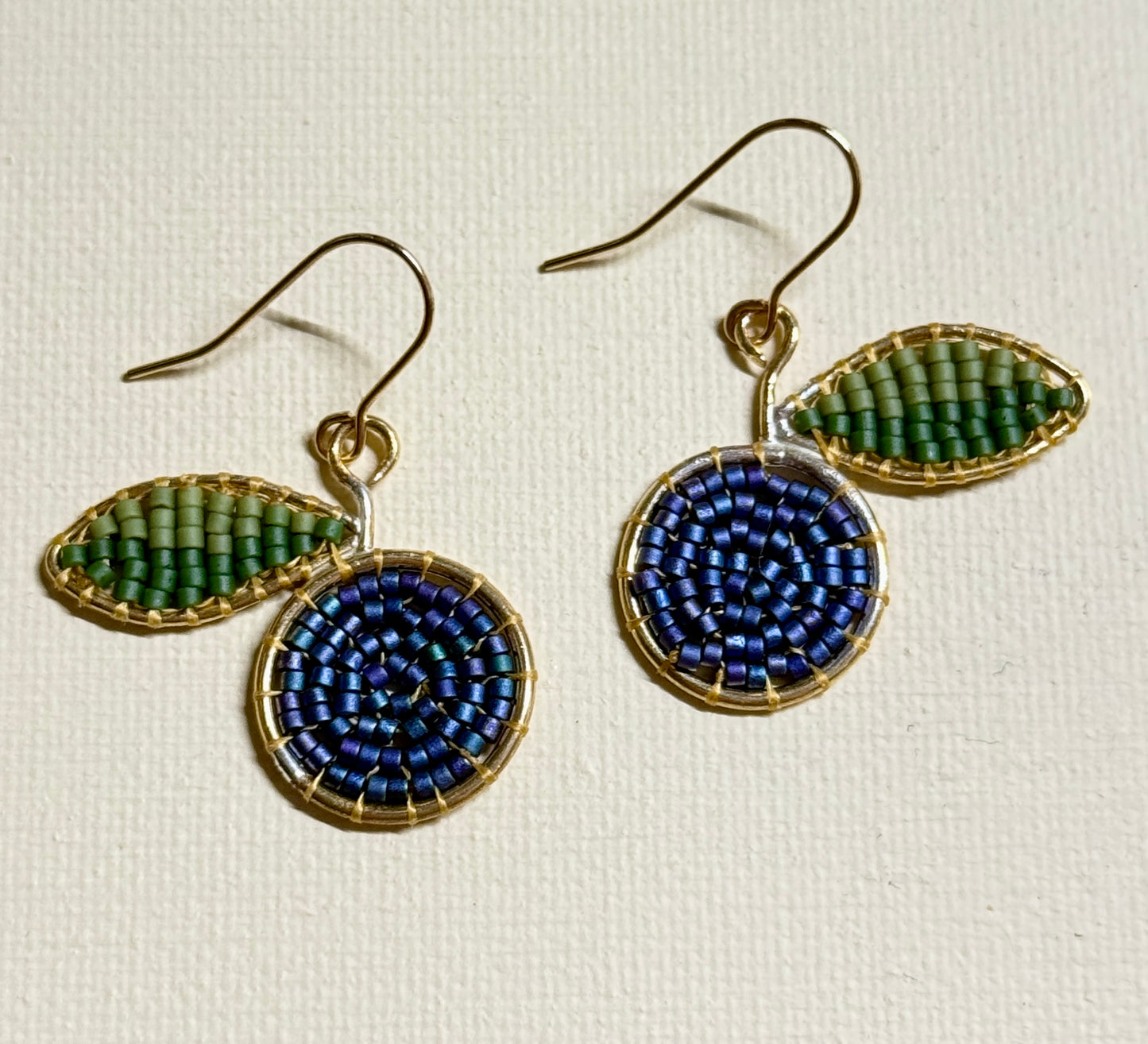 Blueberry Beaded Earrings