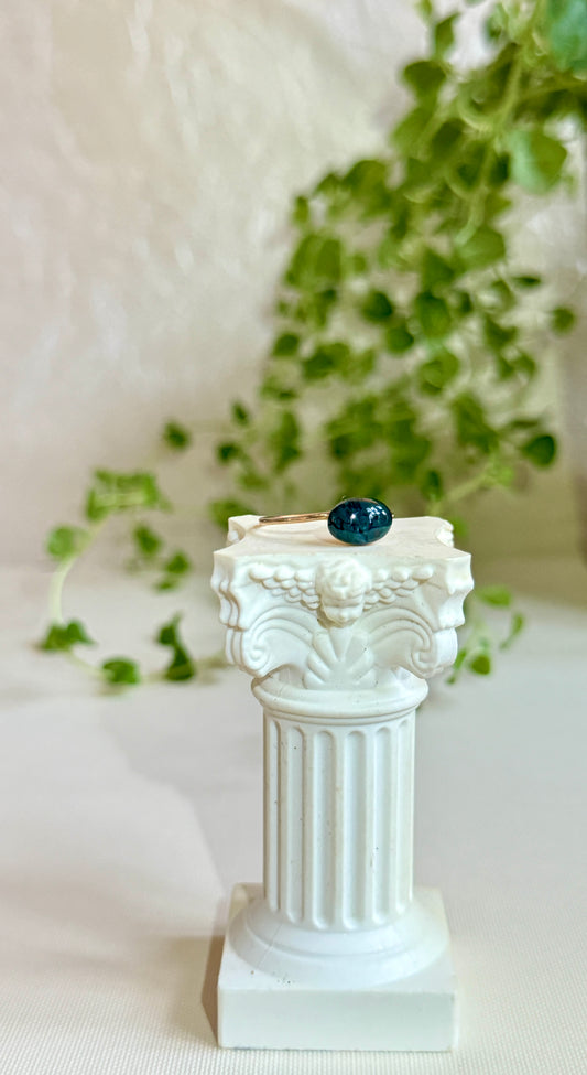 Crushed Malachite Ring - Gold Filled