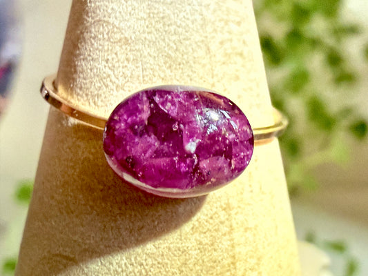 Crushed Rubies Ring - Gold Filled