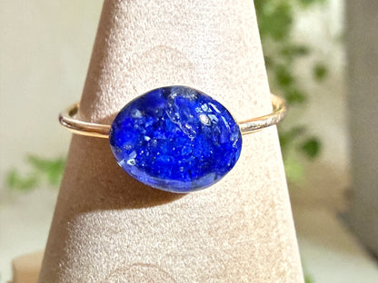 Crushed Lapis Lazuli Ring - Gold Filled