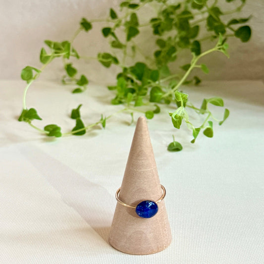 Crushed Lapis Lazuli Ring - Gold Filled