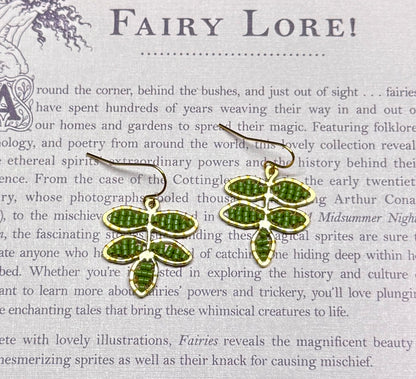 Mini Beaded Leaves Earrings