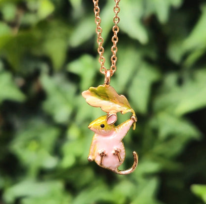 Enamel Dormouse Necklace - Fable