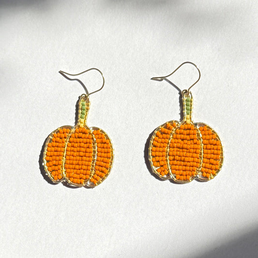Pumpkin Beaded Earrings