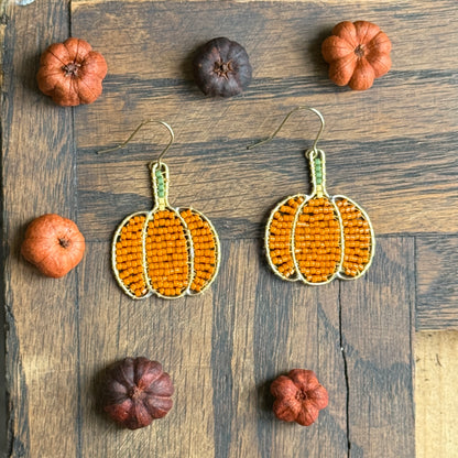 Pumpkin Beaded Earrings