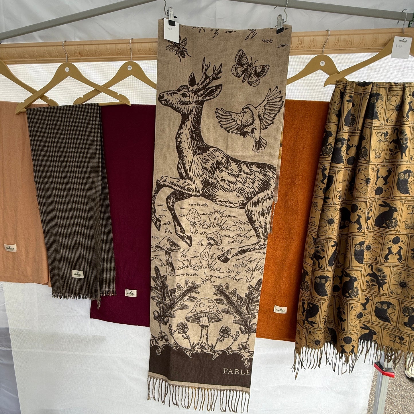 Woodland Taupe Jacquard Double Sided Scarf