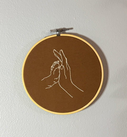 Hand & Paw Embroidered Portrait