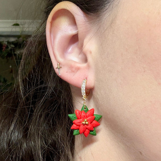 Poinsettia Earrings