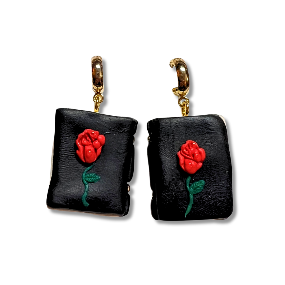Rose Book Earrings