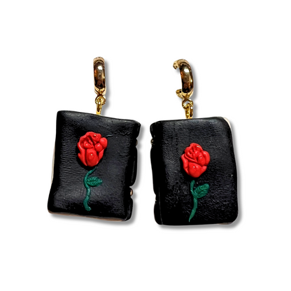 Rose Book Earrings