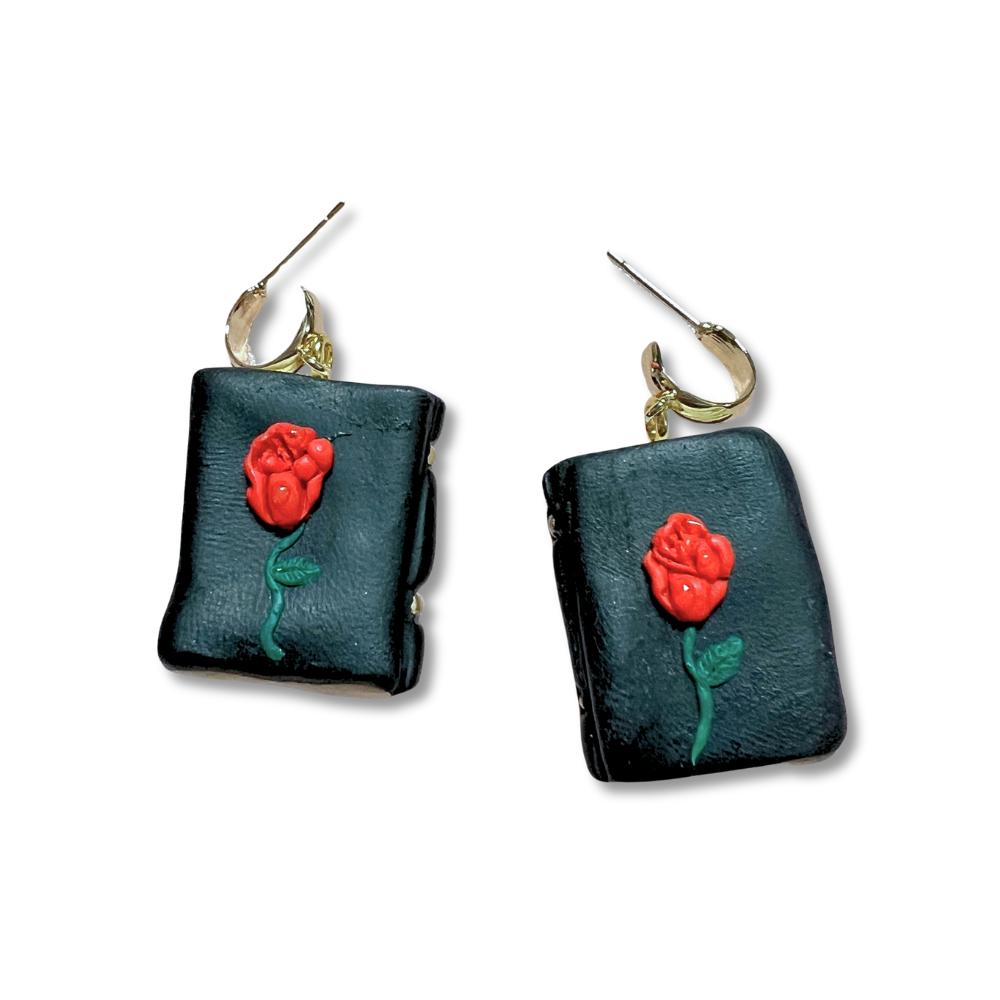 Rose Book Earrings